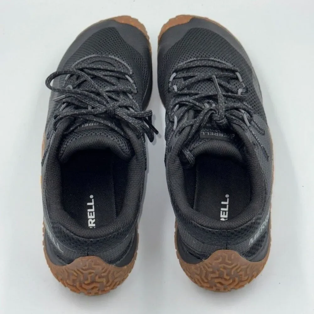 Merrell Mens 10 Black Trail Glove 7 Barefoot Running Shoes Vibram Gum Sole J0676